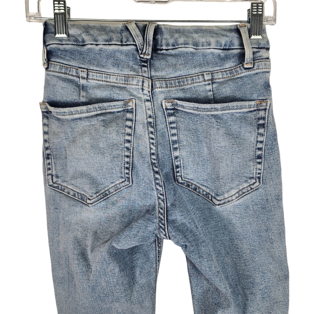 WE THE FREE Womens 25 High Rise Waisted Light Wash Denim Jeans Distressed Skinny - Picture 6 of 6